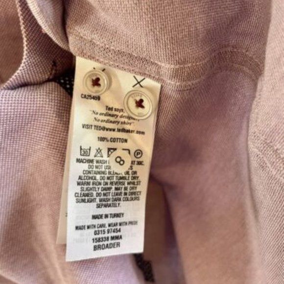 TED BAKER LONDON Mens Cotton Long Sleeve Button Up Shirt Size 5 - Picture 6 of 8